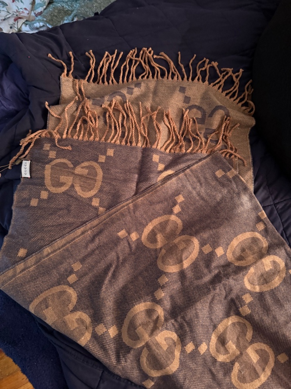 FAUX Gucci Brown/Tan Logo  Scarf